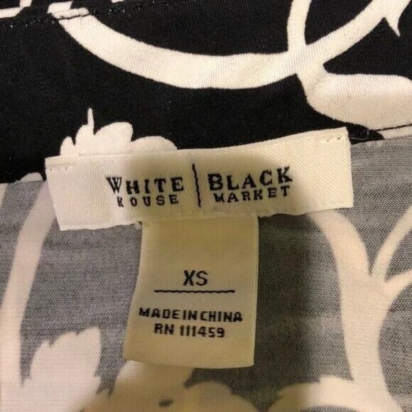 WHBM White House Black Market Print Dress Long Lantern Sleeves XS - Picture 4 of 5